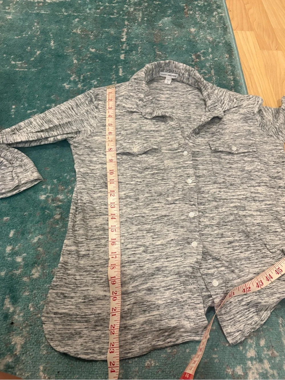 James Perse Button Front Shirt Heathers Space Dye Gray Size 2/ Medium